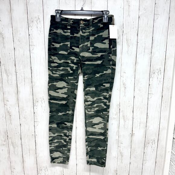 Pilcro Anthropologie Pants Women Size 26 Camo High Rise Skinny Denim Jeans - Picture 1 of 9